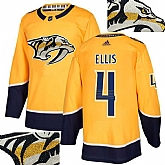 Predators #4 Ellis Gold With Special Glittery Logo Adidas Jersey,baseball caps,new era cap wholesale,wholesale hats